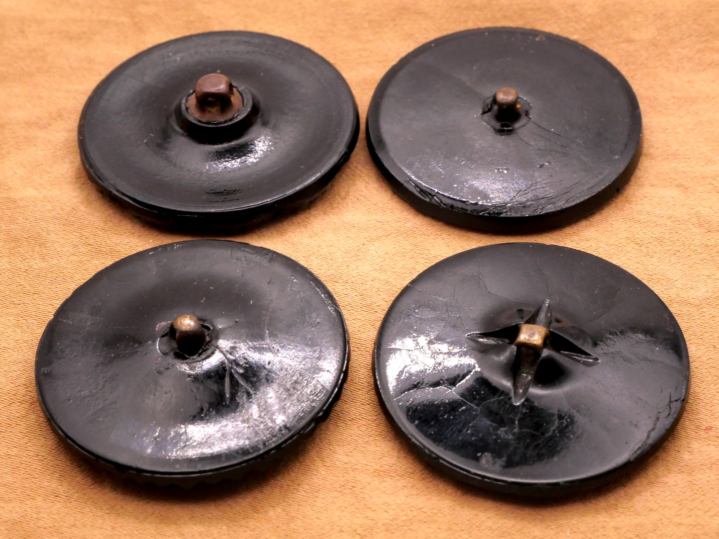 Flowers Textures Black Glass Large Button Various 32-33mm