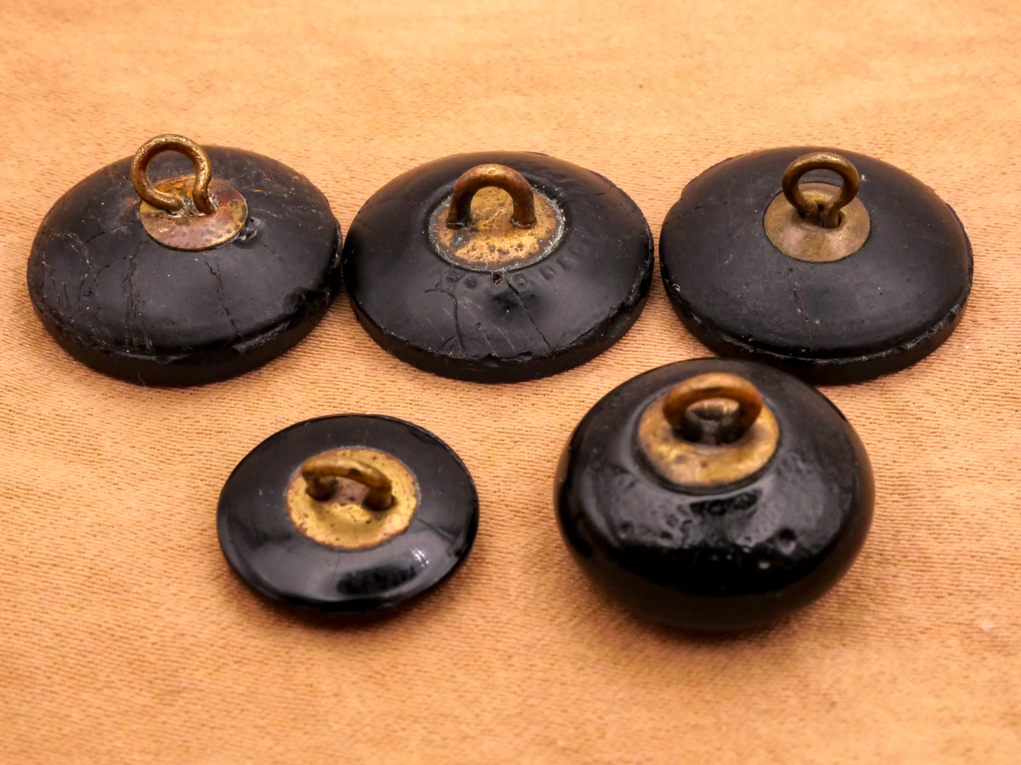 Lily of the Valley Flower Black Glass Button Various 13-17mm