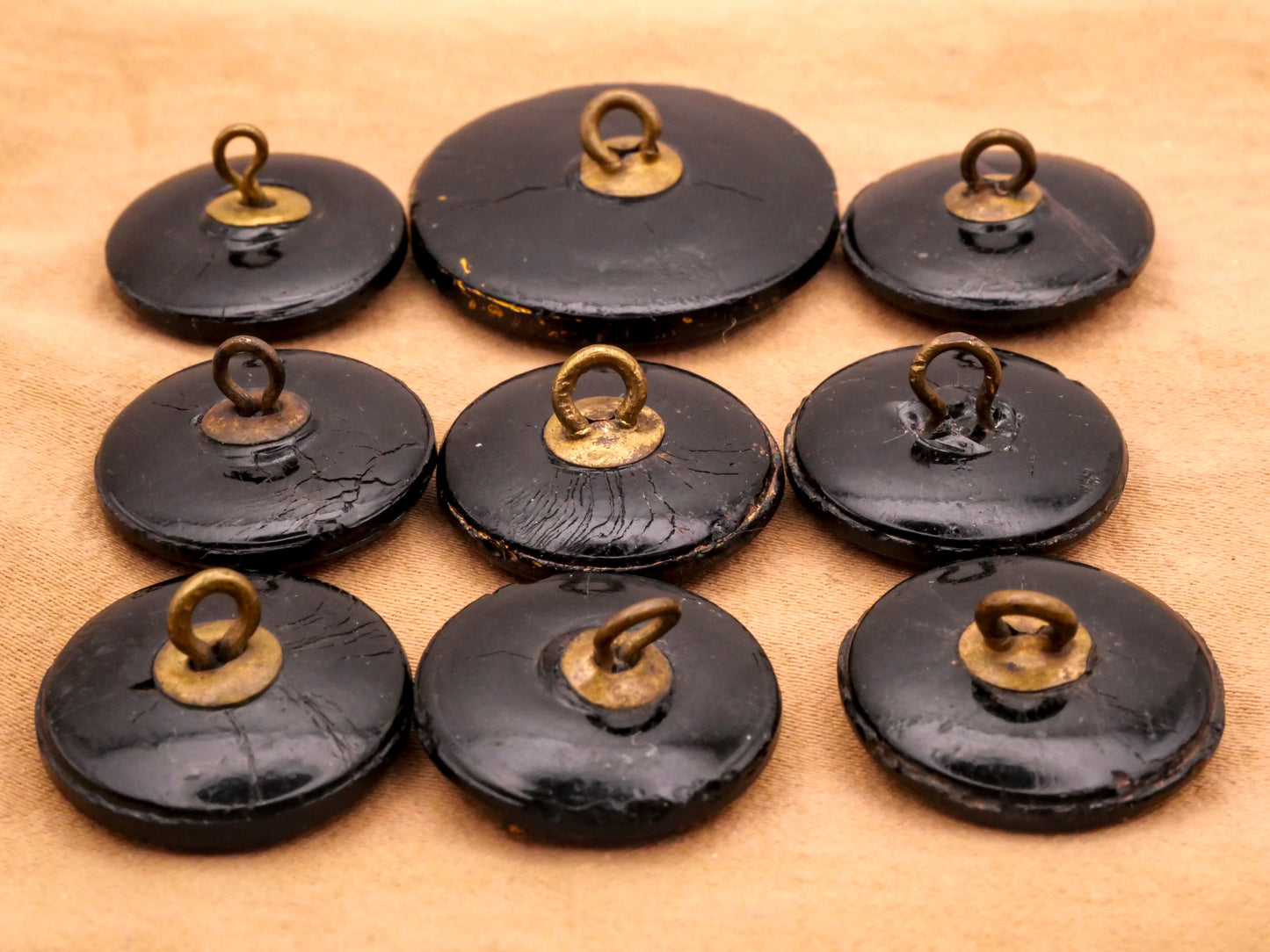 Quail Bird Bush Black Glass Button Various 18-27mm