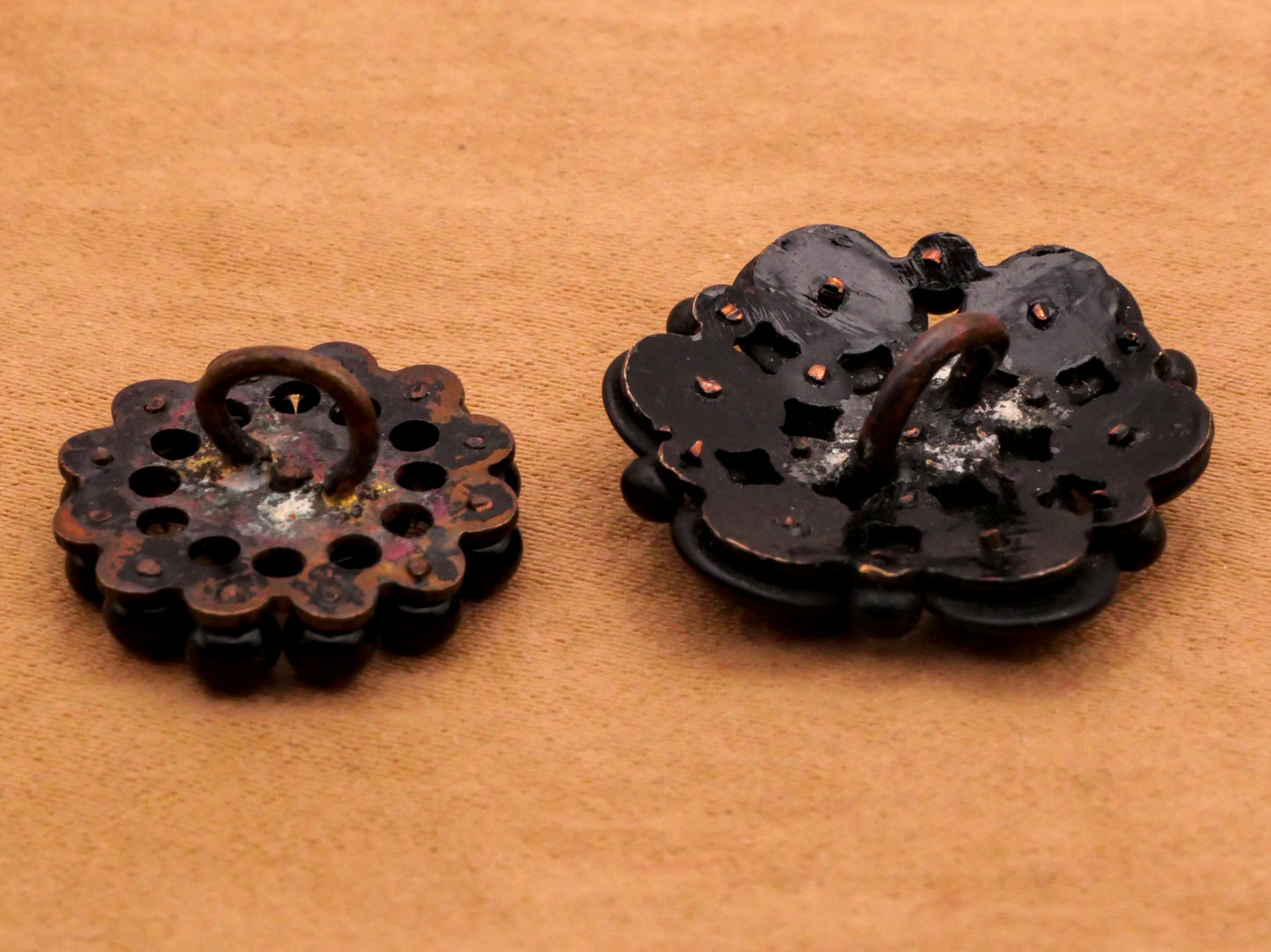Cluster Black Glass or Metal Button Various 17-21mm