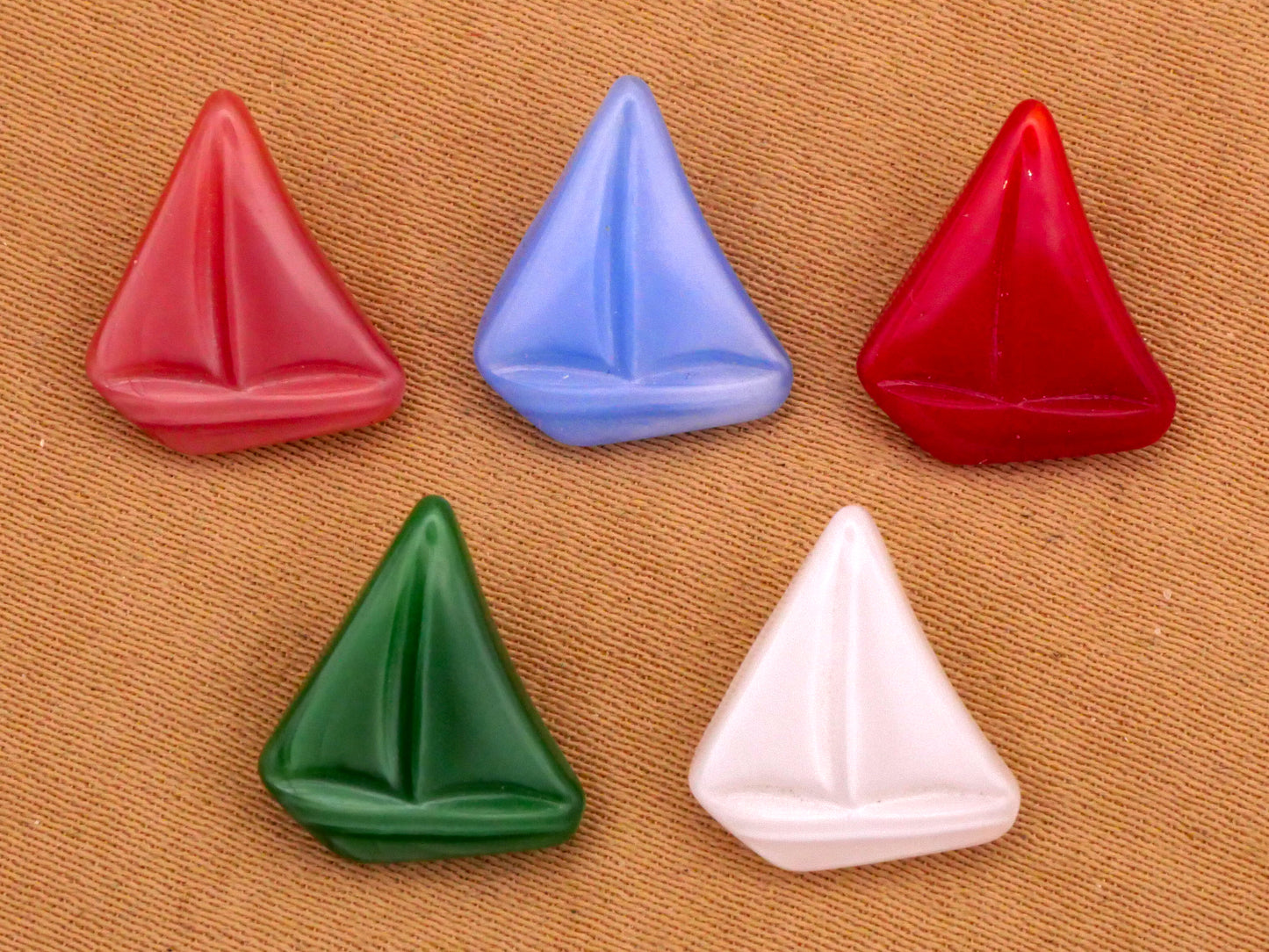Sailboat Ship Moonglow Vintage Glass Button Various 11x13mm