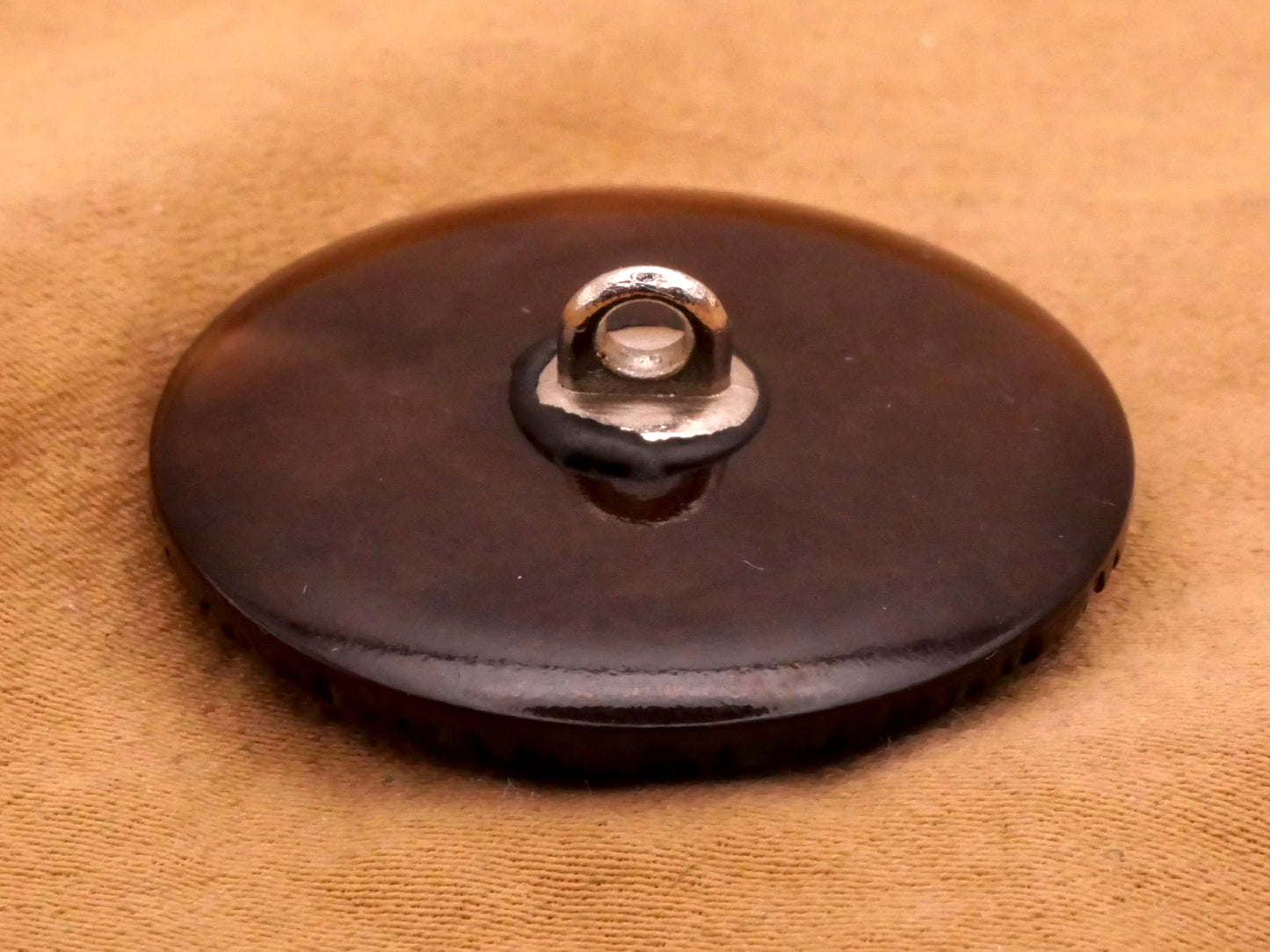 Flower Mandala Vintage Brown Plastic Button 29mm