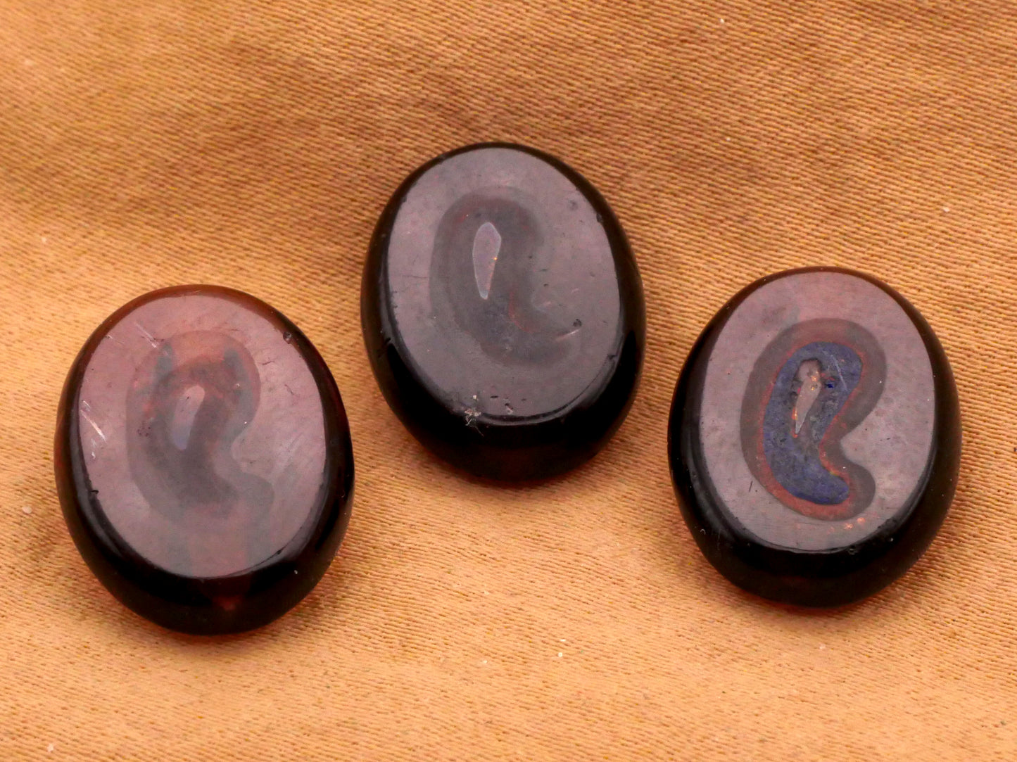 Paisley Amethyst Purple Antique Glass Button Various 14x18mm