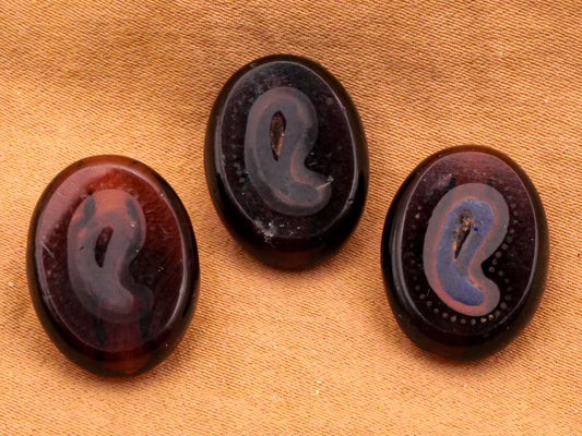 Paisley Amethyst Purple Antique Glass Button Various 14x18mm
