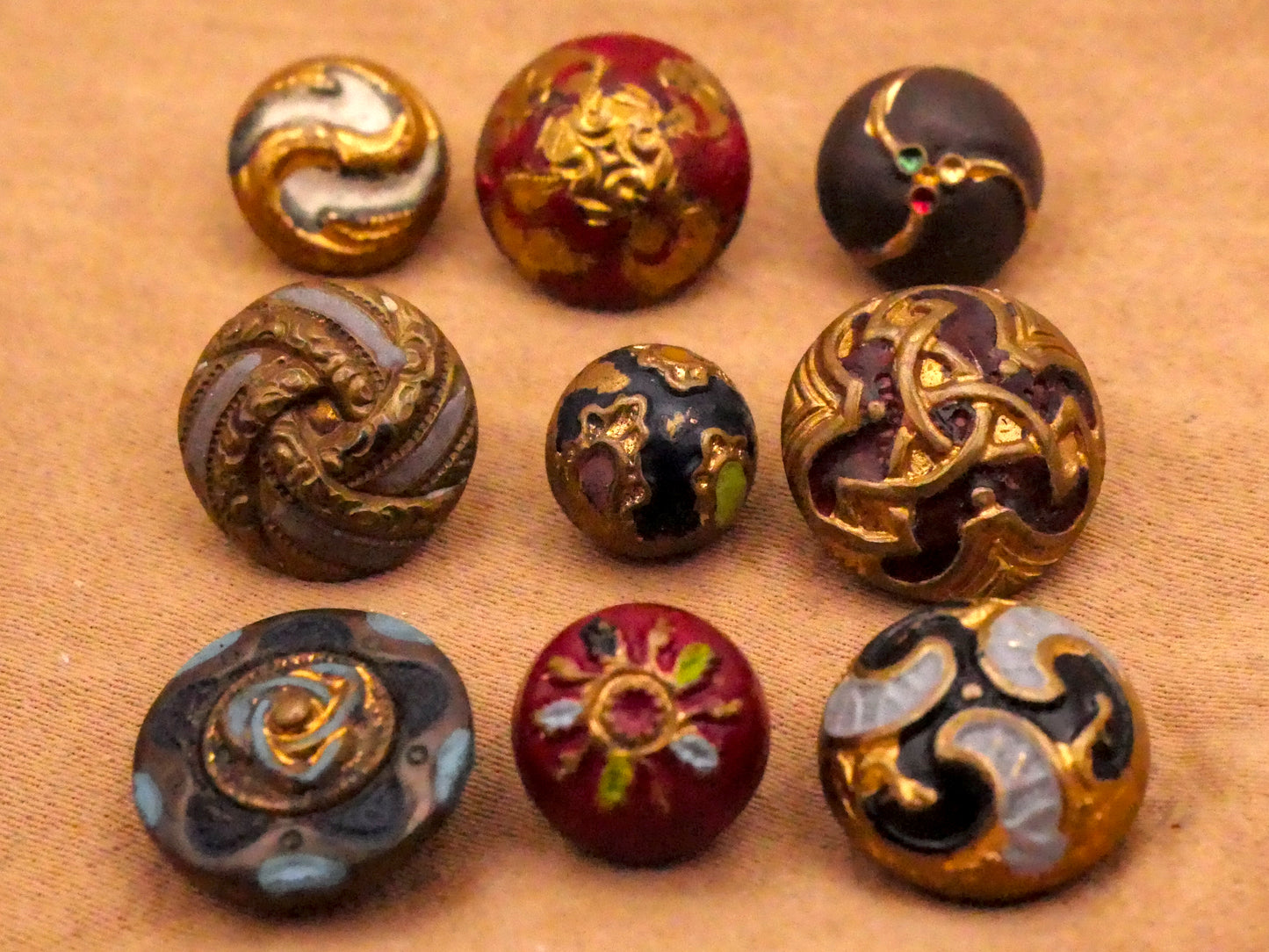 Enamel Metal Diminutive Small Button Various 8-12mm