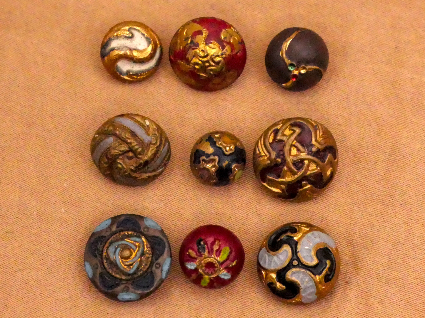 Enamel Metal Diminutive Small Button Various 8-12mm