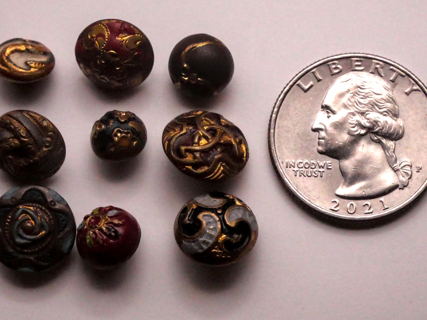 Enamel Metal Diminutive Small Button Various 8-12mm
