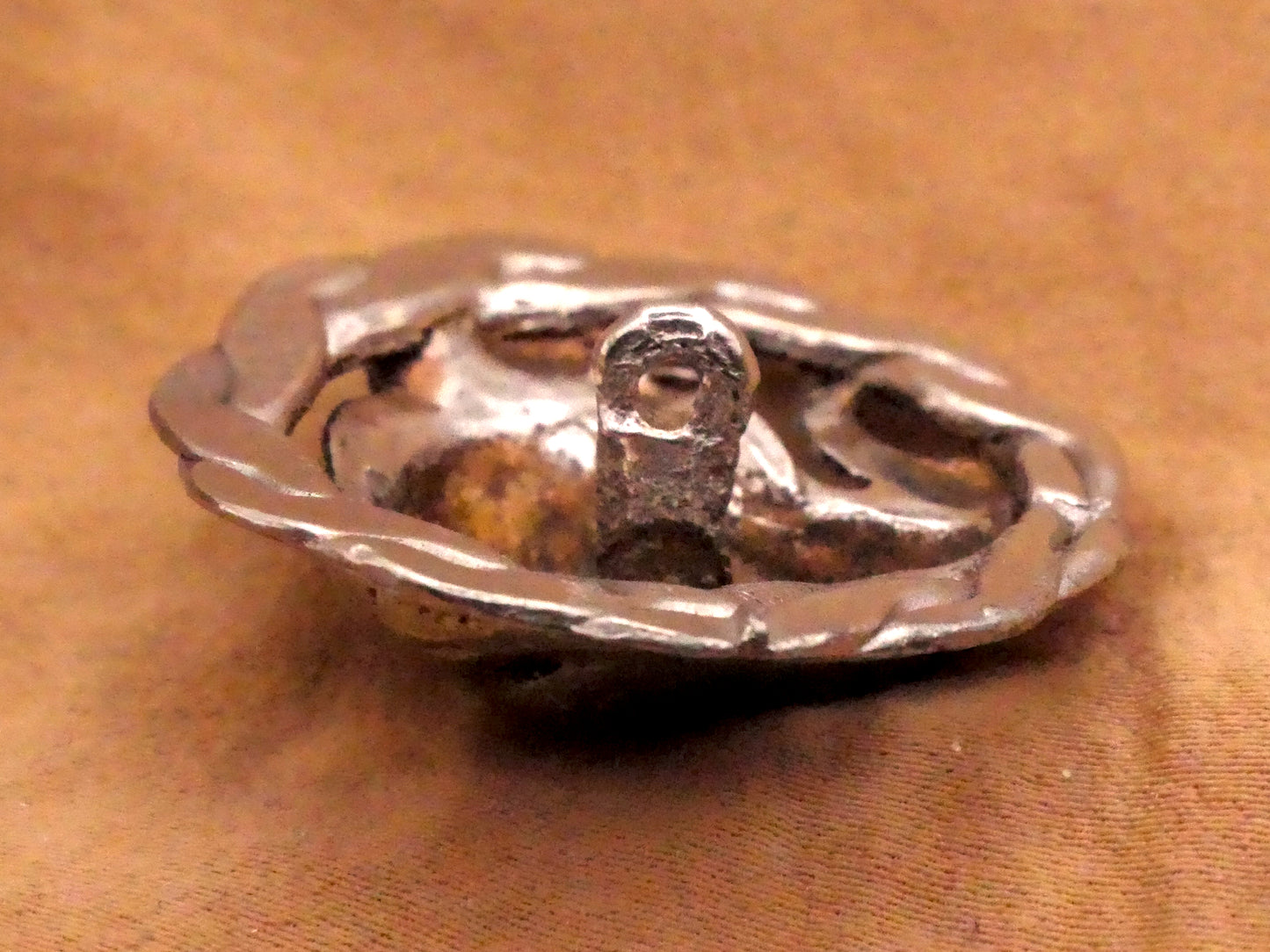 Elephant Head Rope Edge Silver Metal Button 29mm
