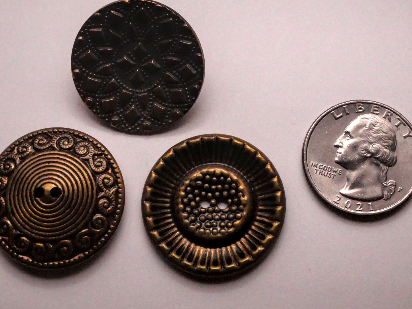 Mandala Tribal Look Bronze Colored Metal Button Various 27-29mm