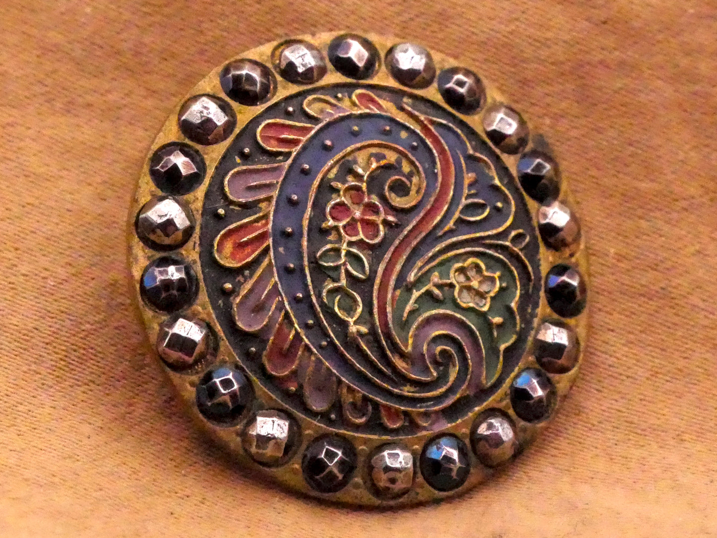 Paisley Enamel Metal Button Various 16-26mm