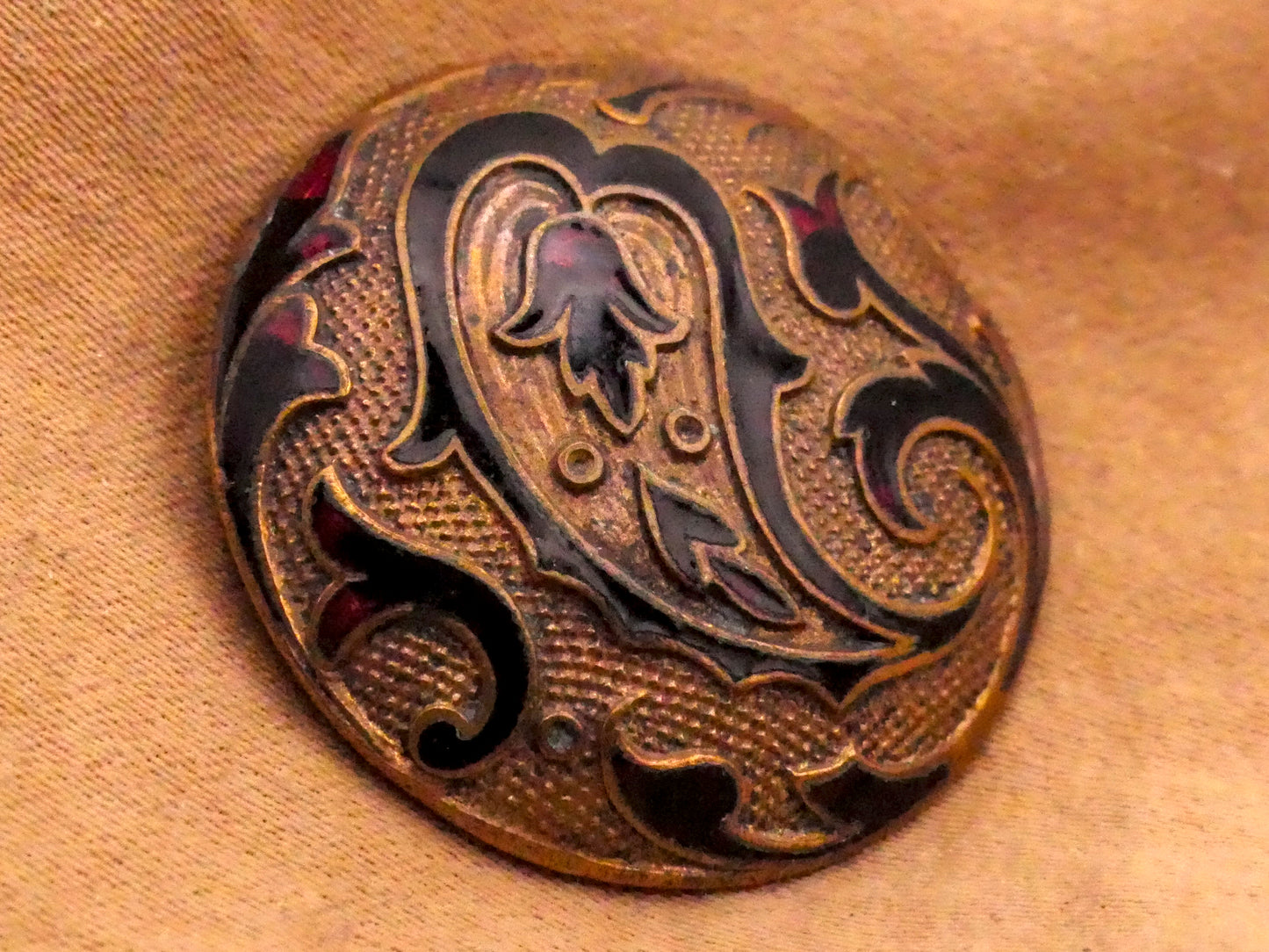 Paisley Enamel Metal Button Various 16-26mm