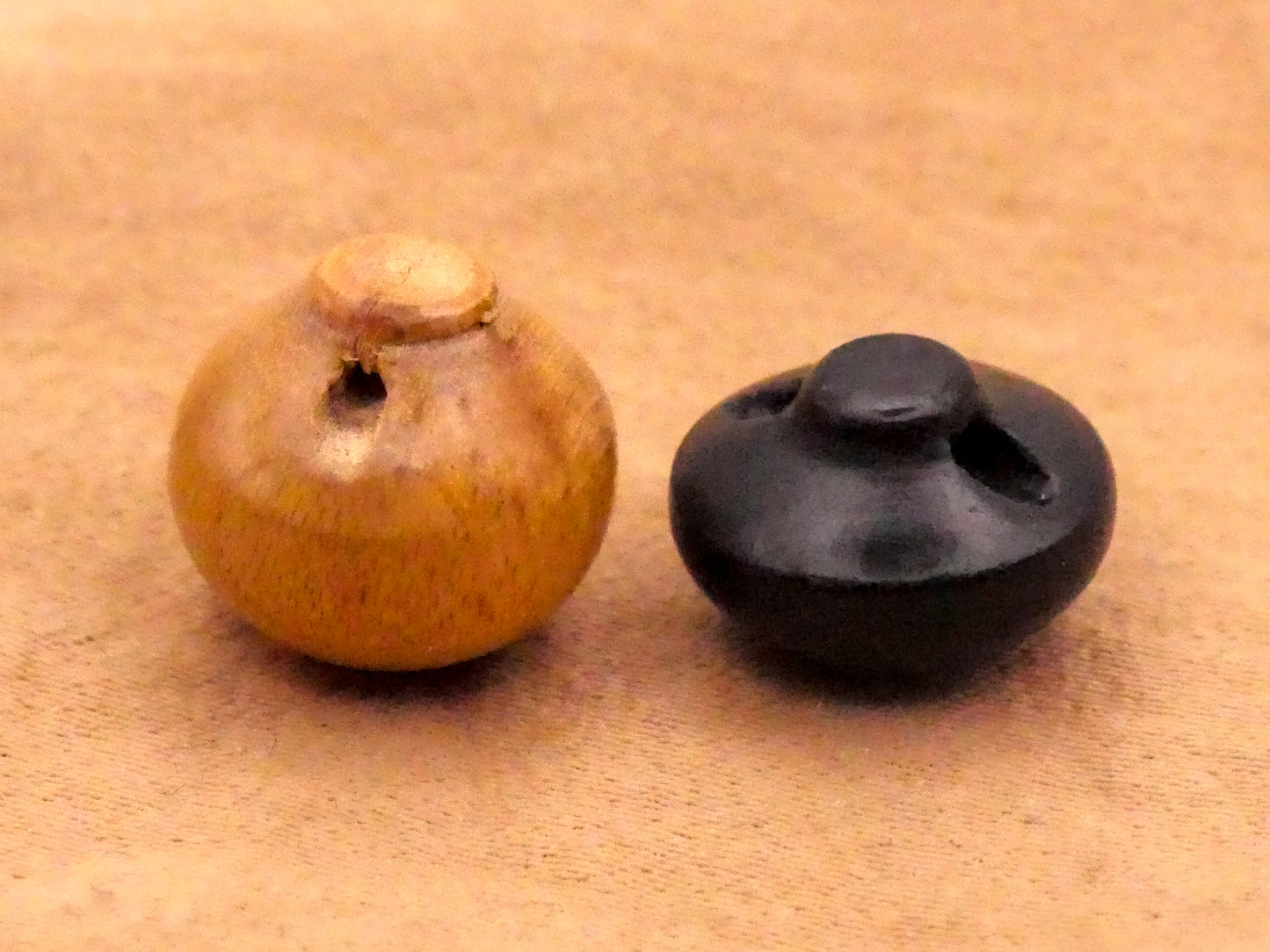 Botanical Pressed Wood Vintage Button Various 12mm
