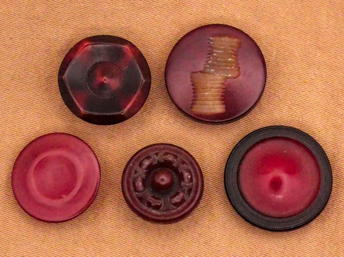 Red Vibrant Dyed Vegetable Ivory Tagua Nut Button Various 11-15mm