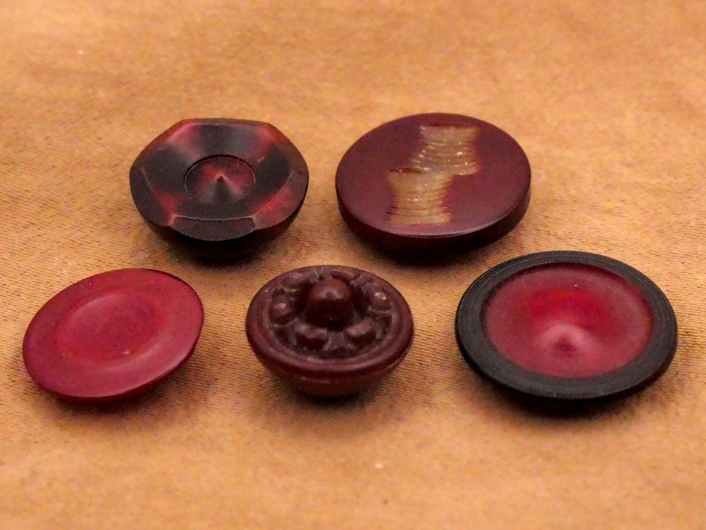 Red Vibrant Dyed Vegetable Ivory Tagua Nut Button Various 11-15mm