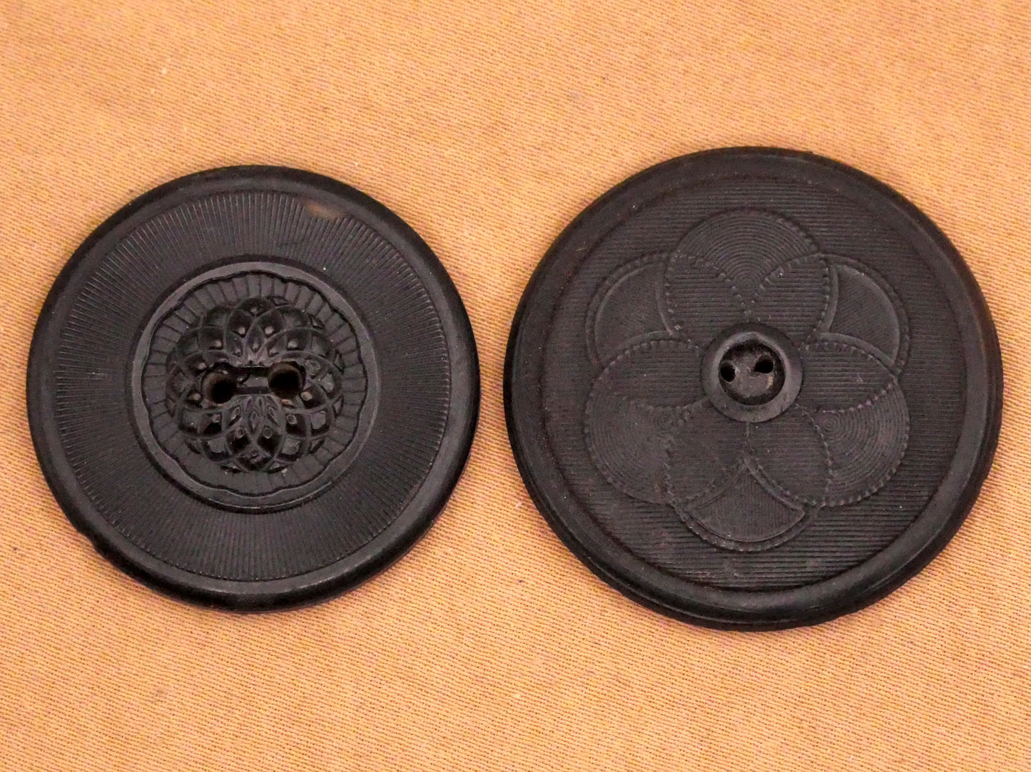 Mandala Design Black Pressed Horn Button Various 29-31mm