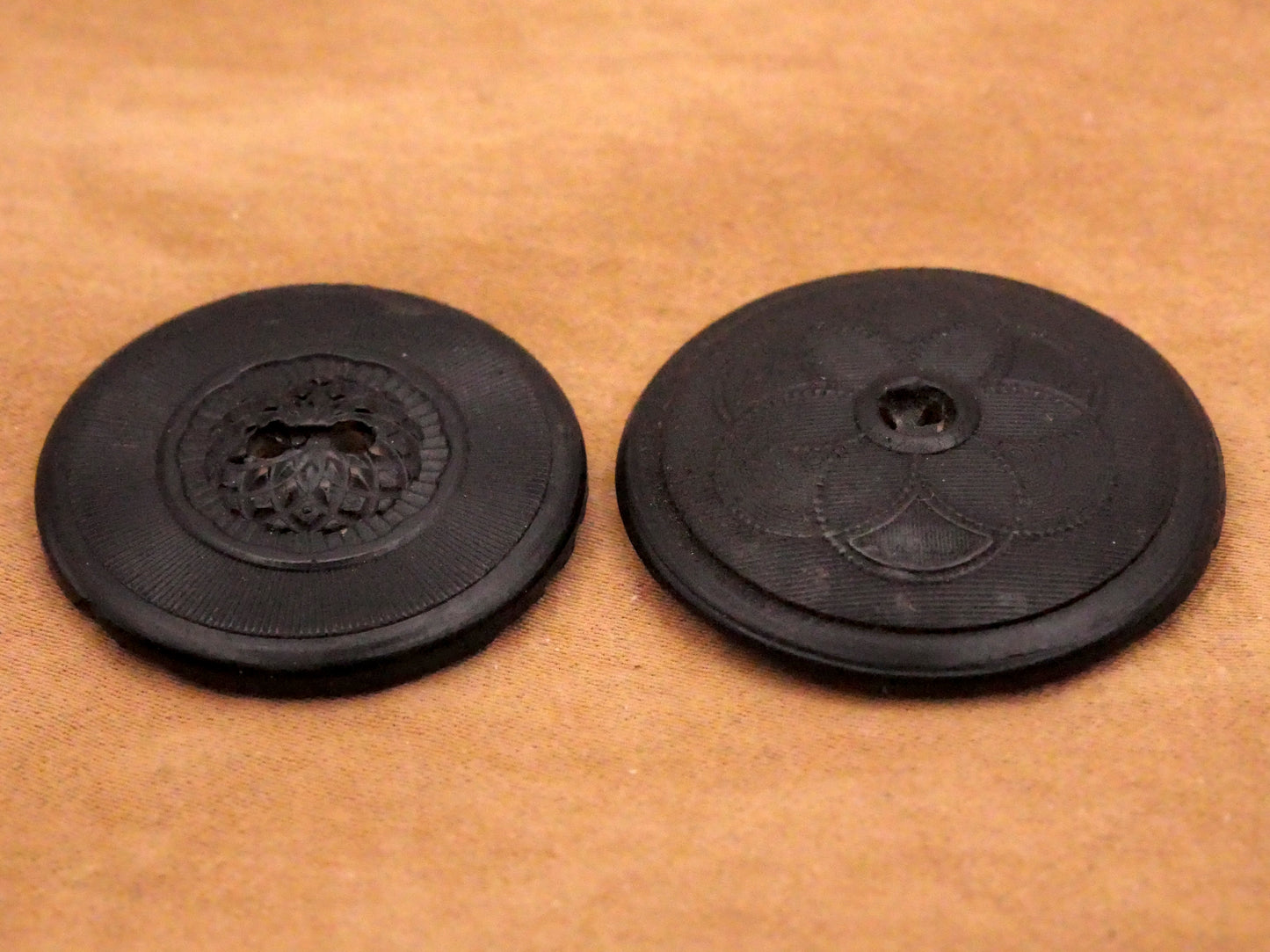 Mandala Design Black Pressed Horn Button Various 29-31mm