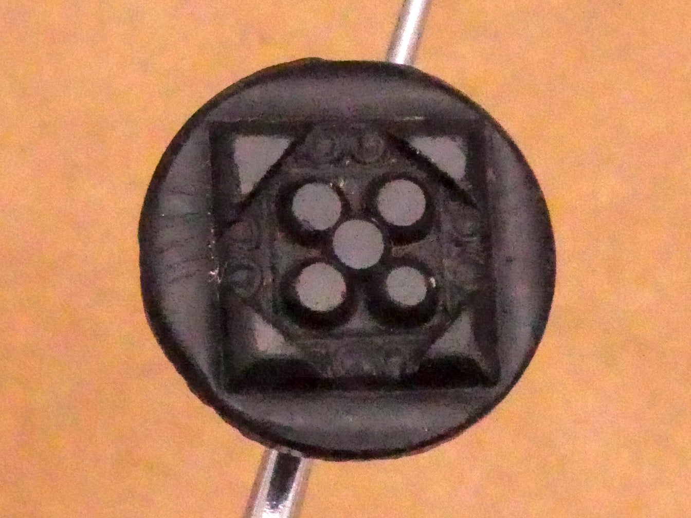 Asian Inspired Look Intricate Black Glass Button Various 11-14mm