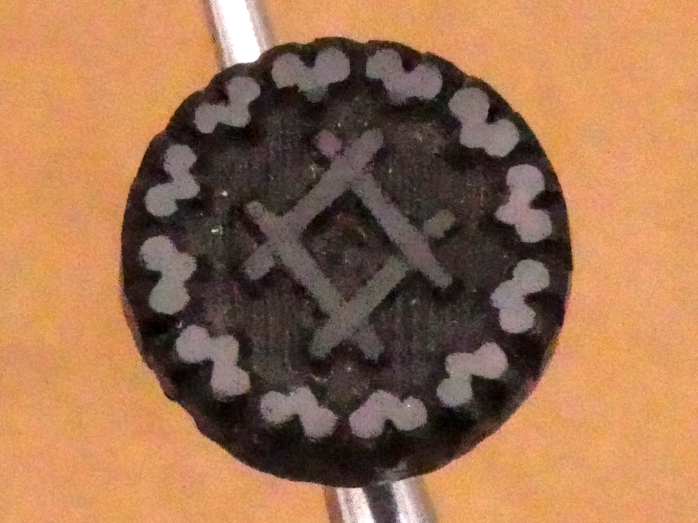 Asian Inspired Look Intricate Black Glass Button Various 11-14mm