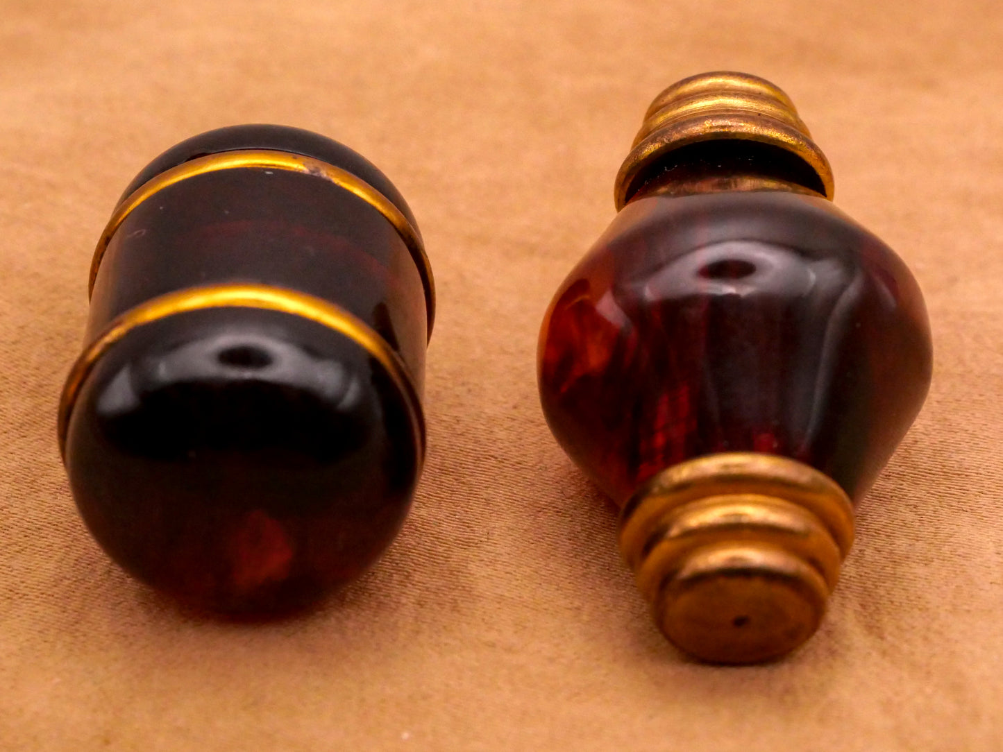 Root Beer Bakelite Plastic Gold Metal Toggle Button Various 19-34mm
