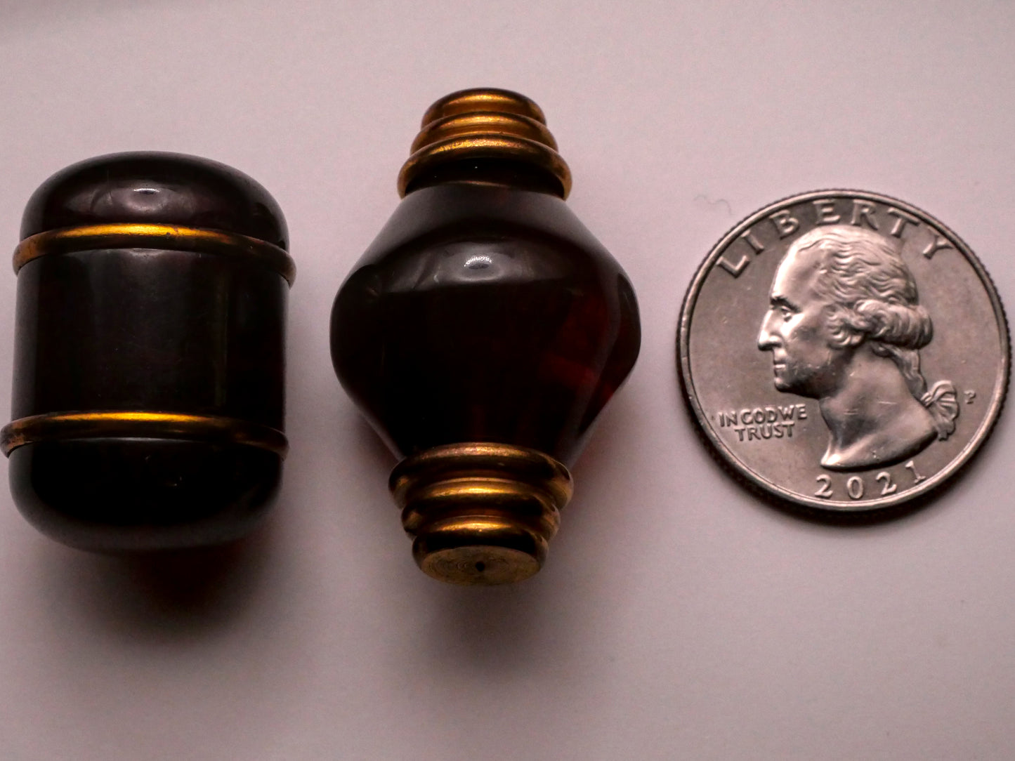 Root Beer Bakelite Plastic Gold Metal Toggle Button Various 19-34mm