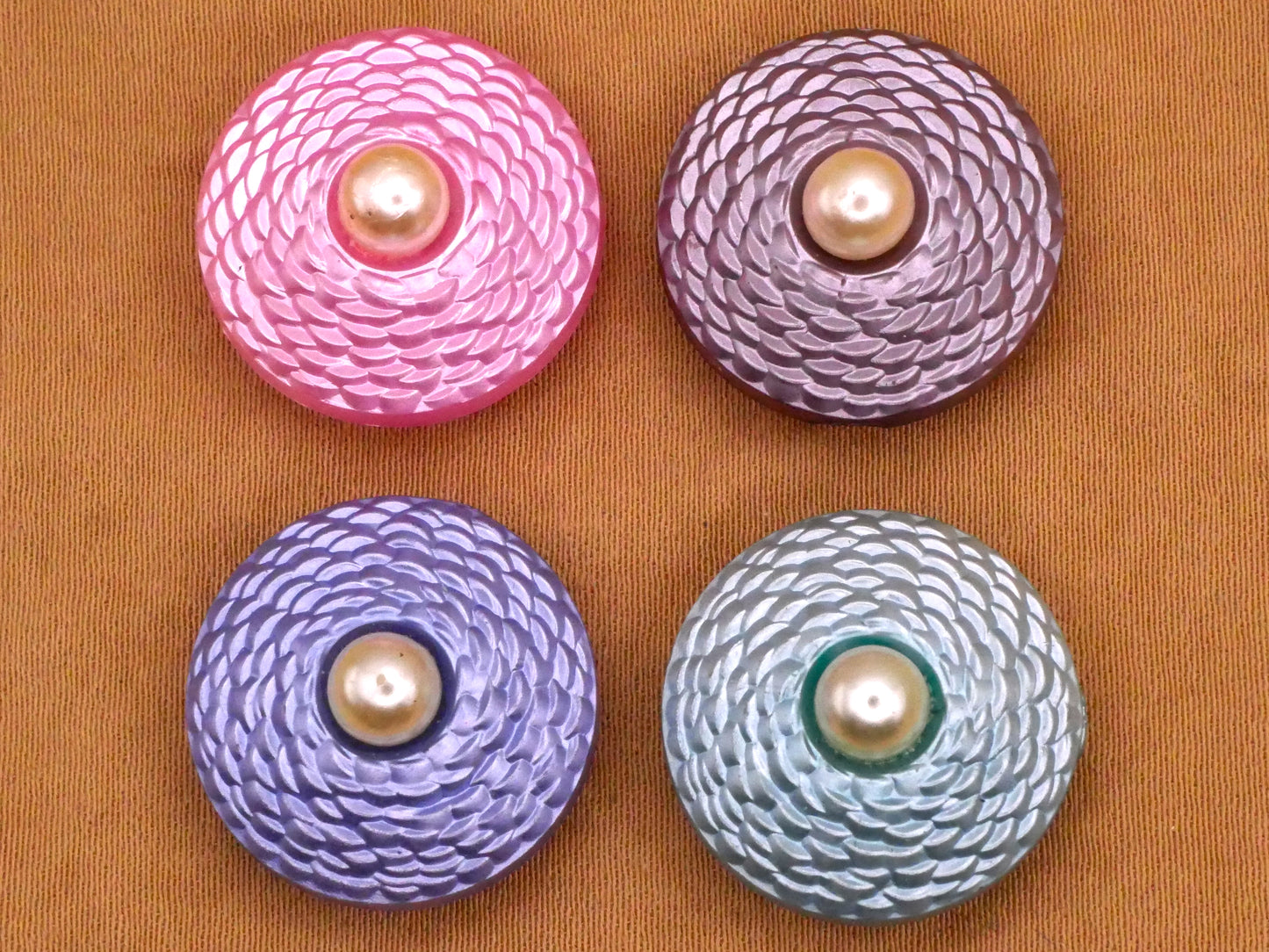 Bird Nest Look Faux Pearl Pearlized Plastic Button Various 19mm