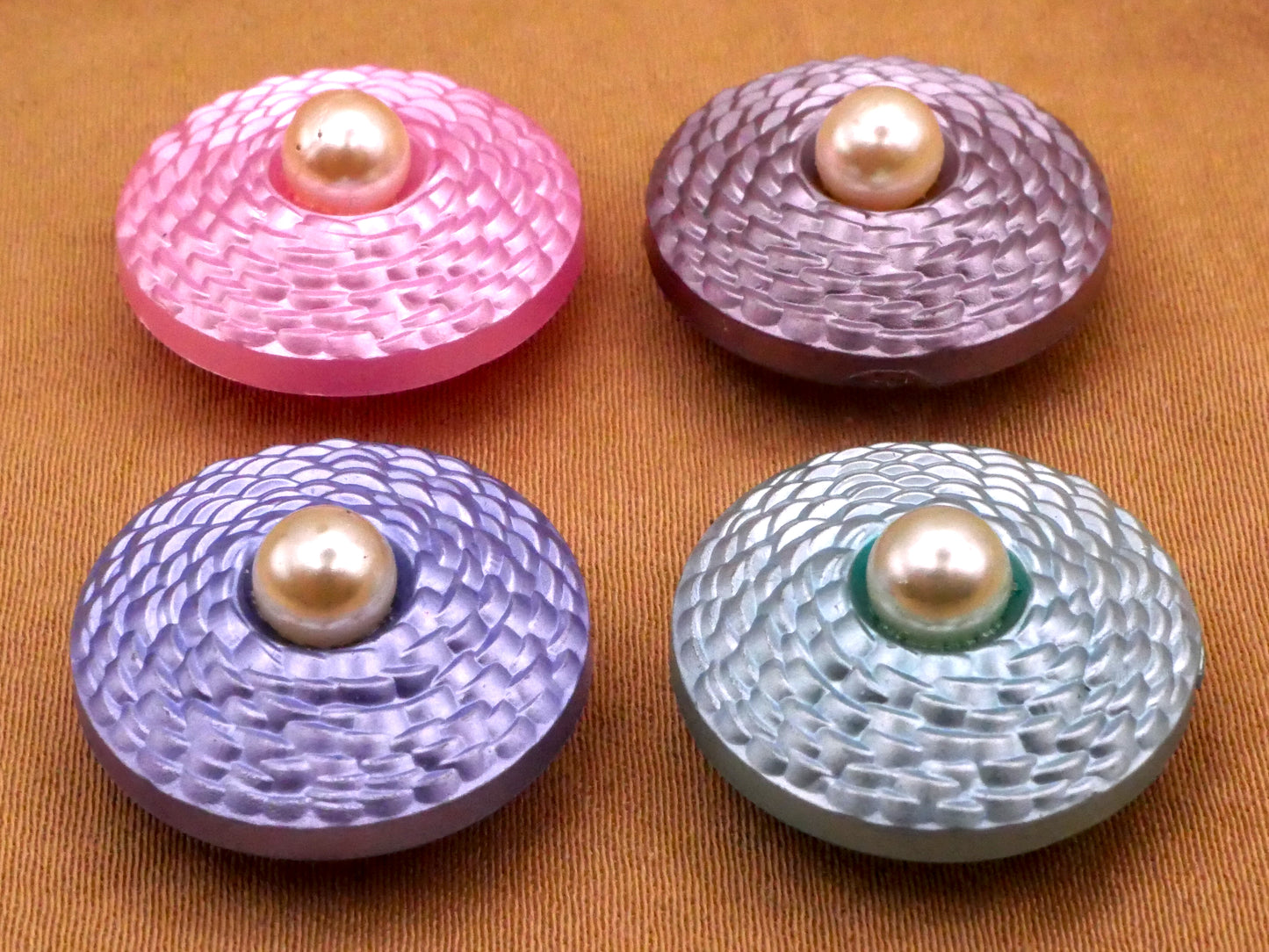 Bird Nest Look Faux Pearl Pearlized Plastic Button Various 19mm