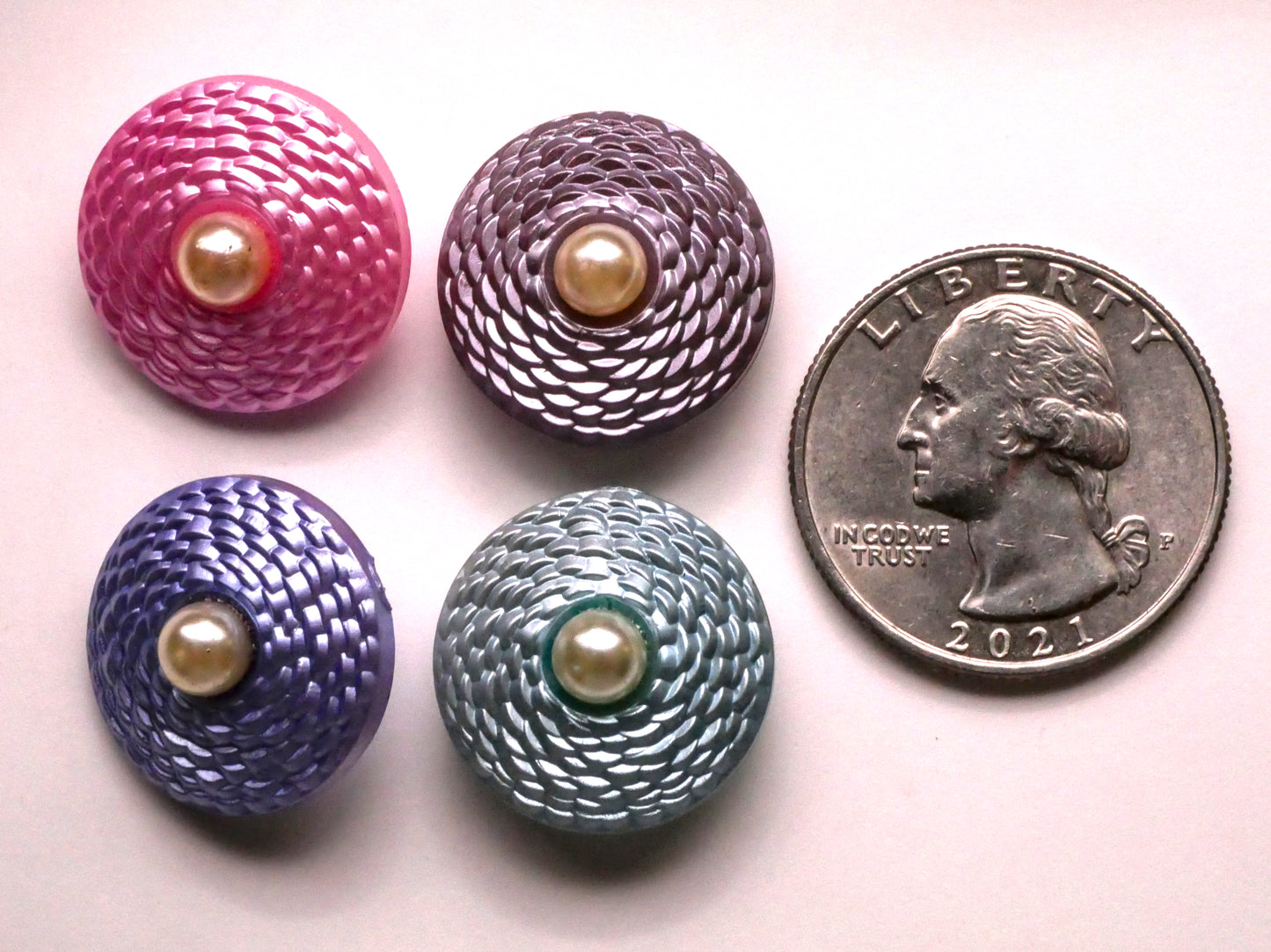 Bird Nest Look Faux Pearl Pearlized Plastic Button Various 19mm