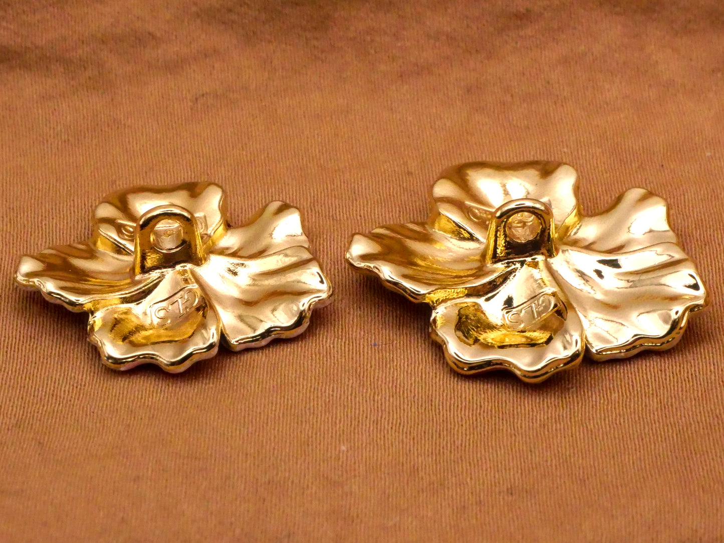 Flower Pink Marbled Enamel Gold Metal Button Various 20-24mm