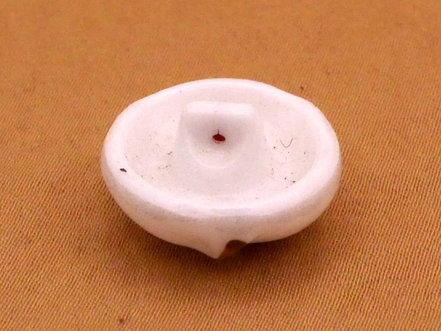 Cactus Hand-Painted Vintage White Glass Button 18mm