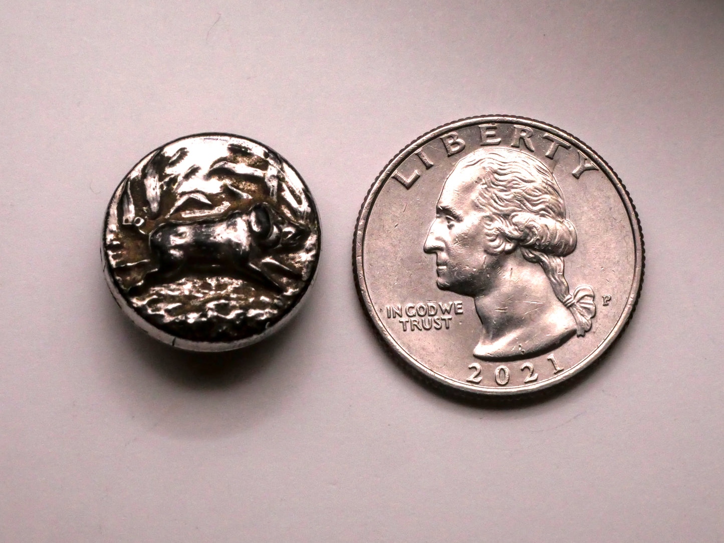 Pig Boar Silver Luster Black Glass Button 18mm