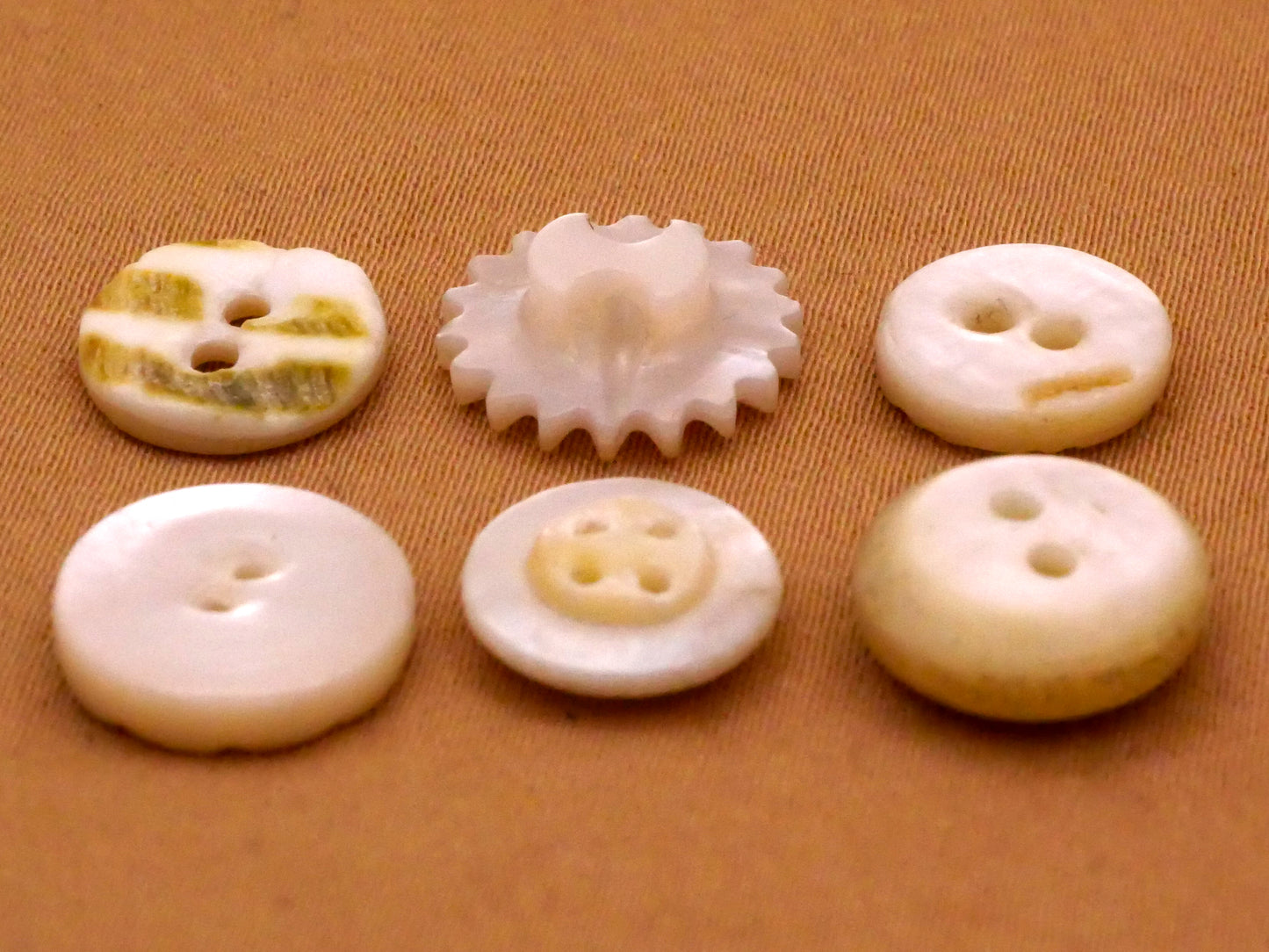 Sun Carved Design Mother of Pearl Shell Small Button Various 9-12mm