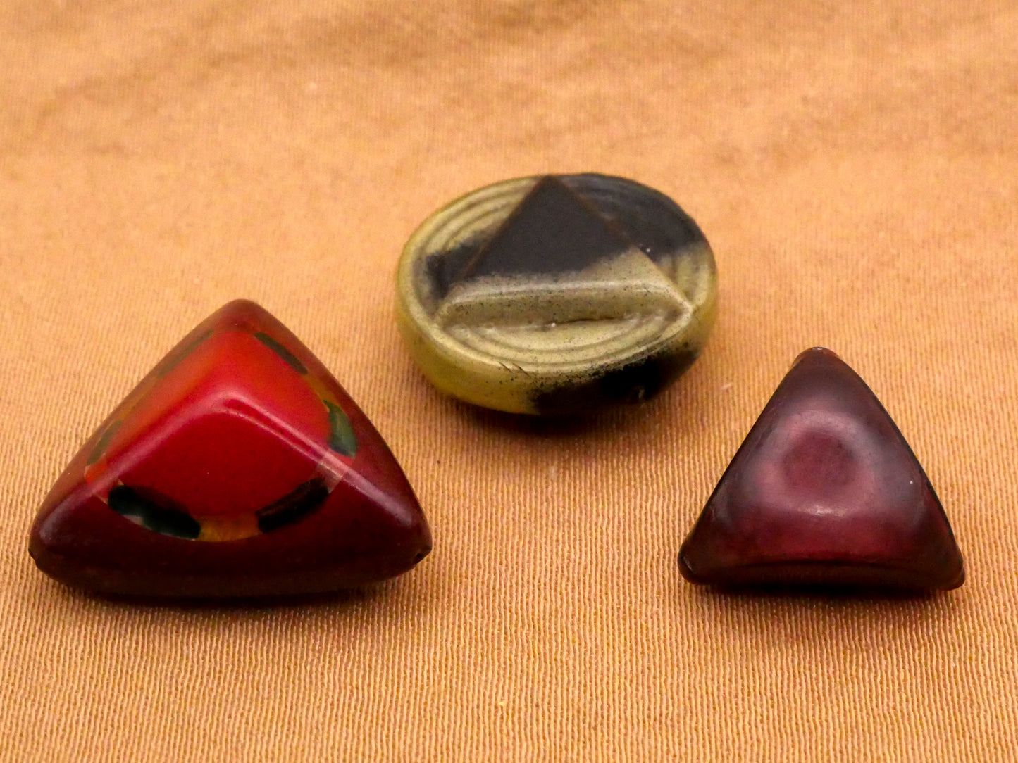 Triangle Shape Design Celluloid Early Plastic Button Various 13-17mm