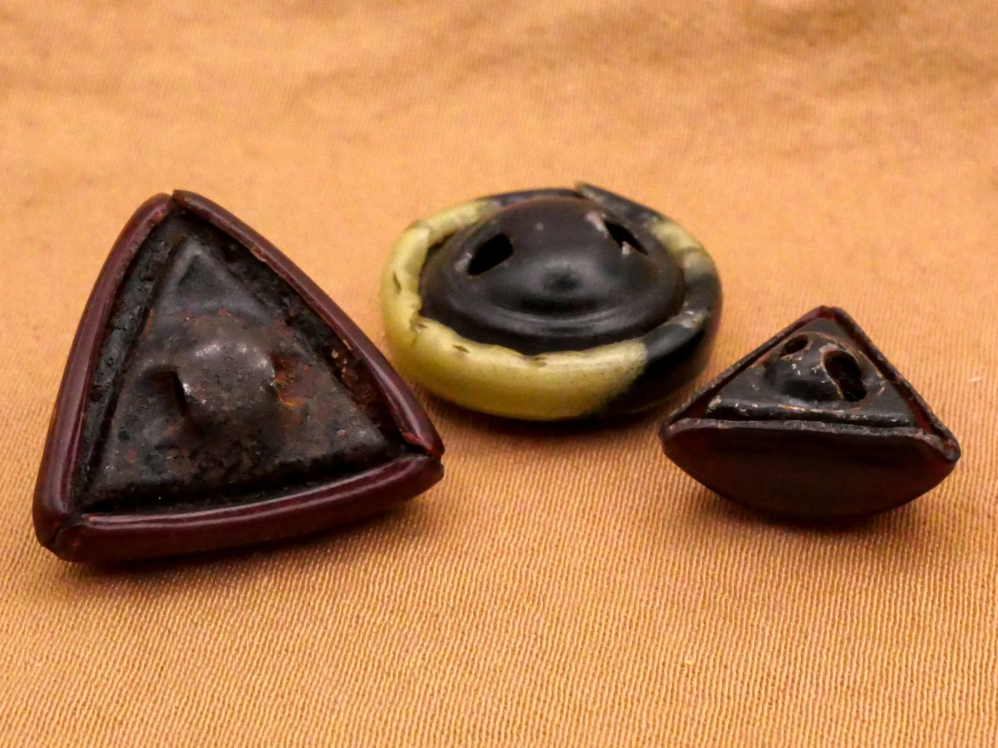 Triangle Shape Design Celluloid Early Plastic Button Various 13-17mm