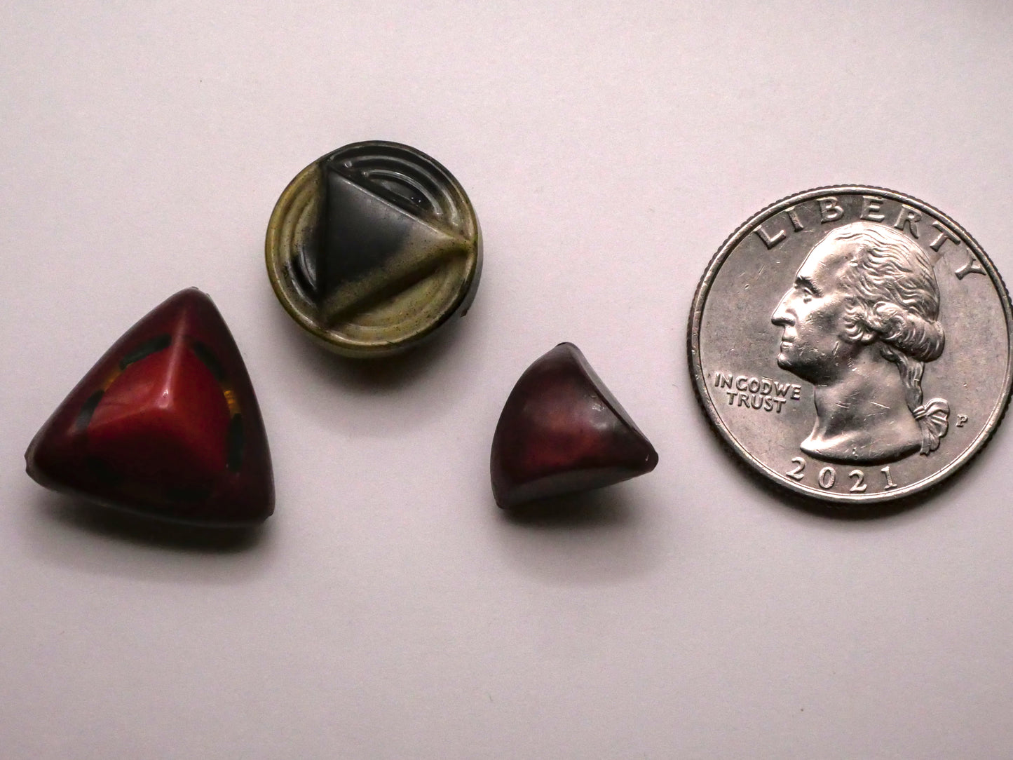 Triangle Shape Design Celluloid Early Plastic Button Various 13-17mm
