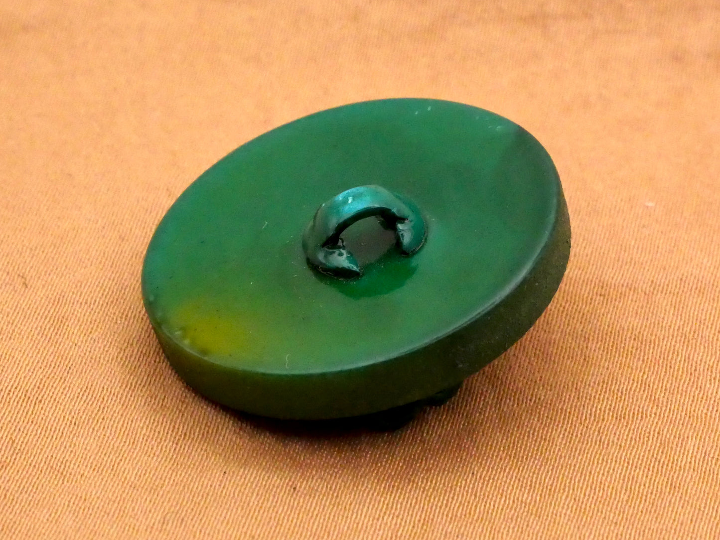 Leaf Vine Stem Green Celluloid Early Plastic Button 27mm