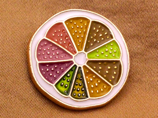 Citrus Fruit Lemon Lime Orange Enamel Metal Button 20mm