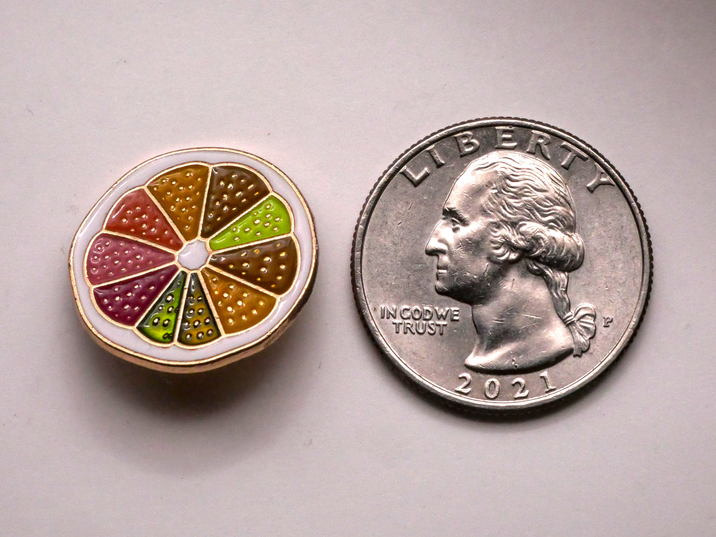 Citrus Fruit Lemon Lime Orange Enamel Metal Button 20mm