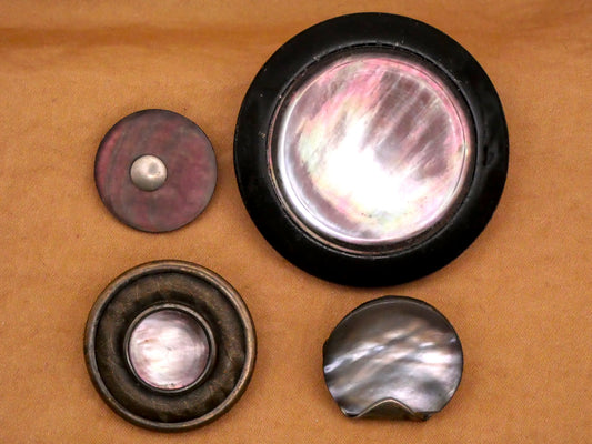 Smoky Mother of Pearl Shell Metal Button Various 20-44mm