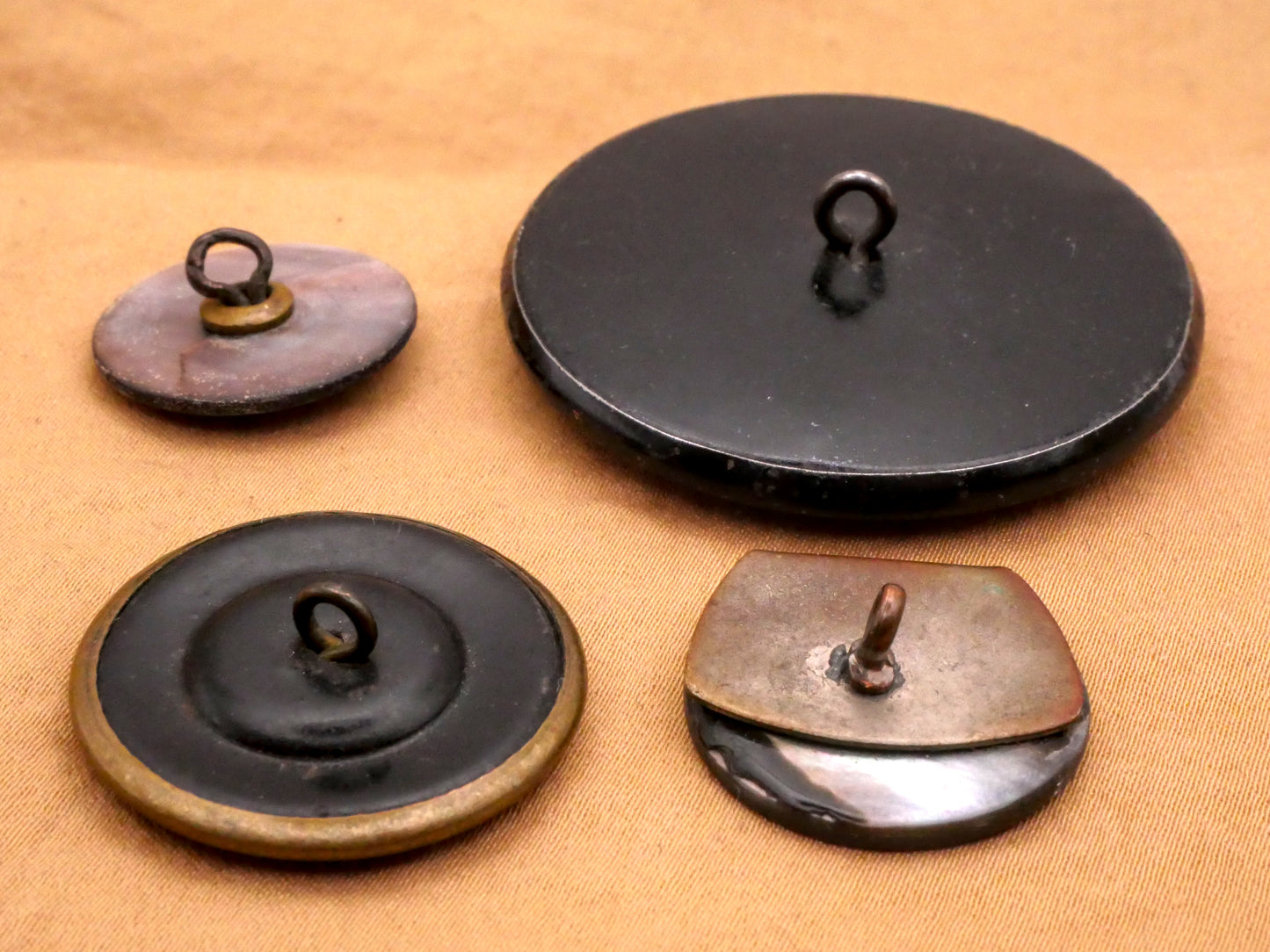 Smoky Mother of Pearl Shell Metal Button Various 20-44mm