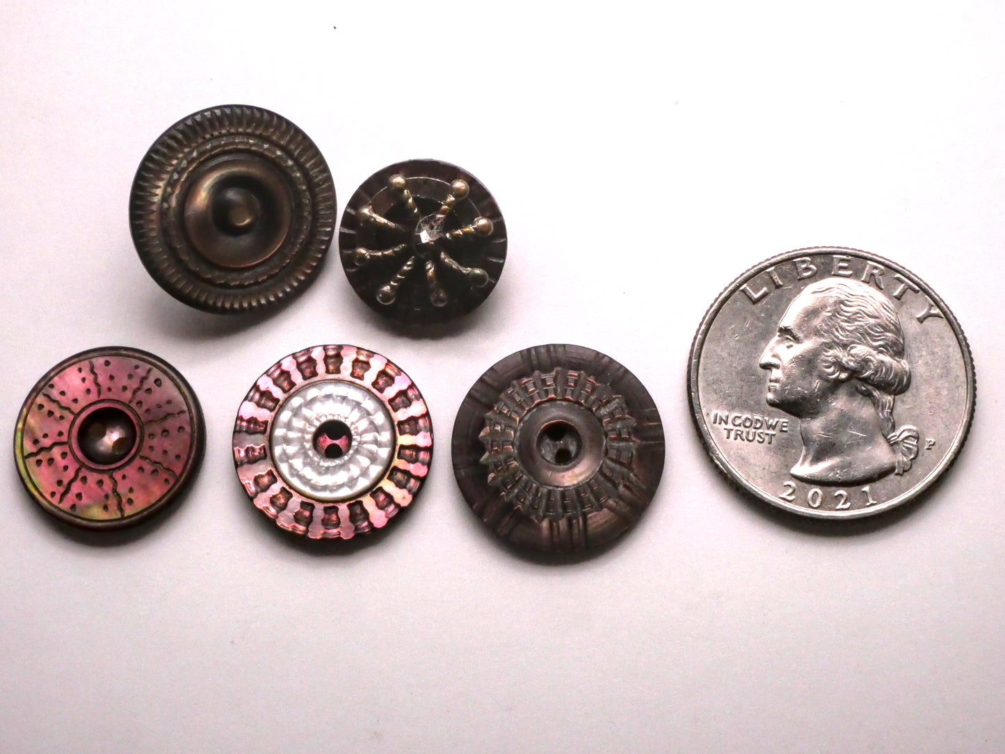 Wheel Nautical Look Smoky Mother of Pearl Shell Button Various 14-18mm