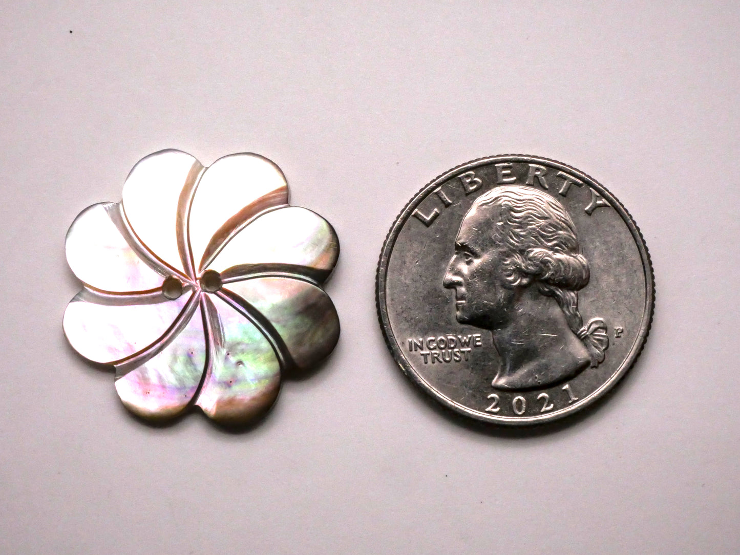 Flower Whirlpool Swirl Smoky Mother of Pearl Button Various 26mm