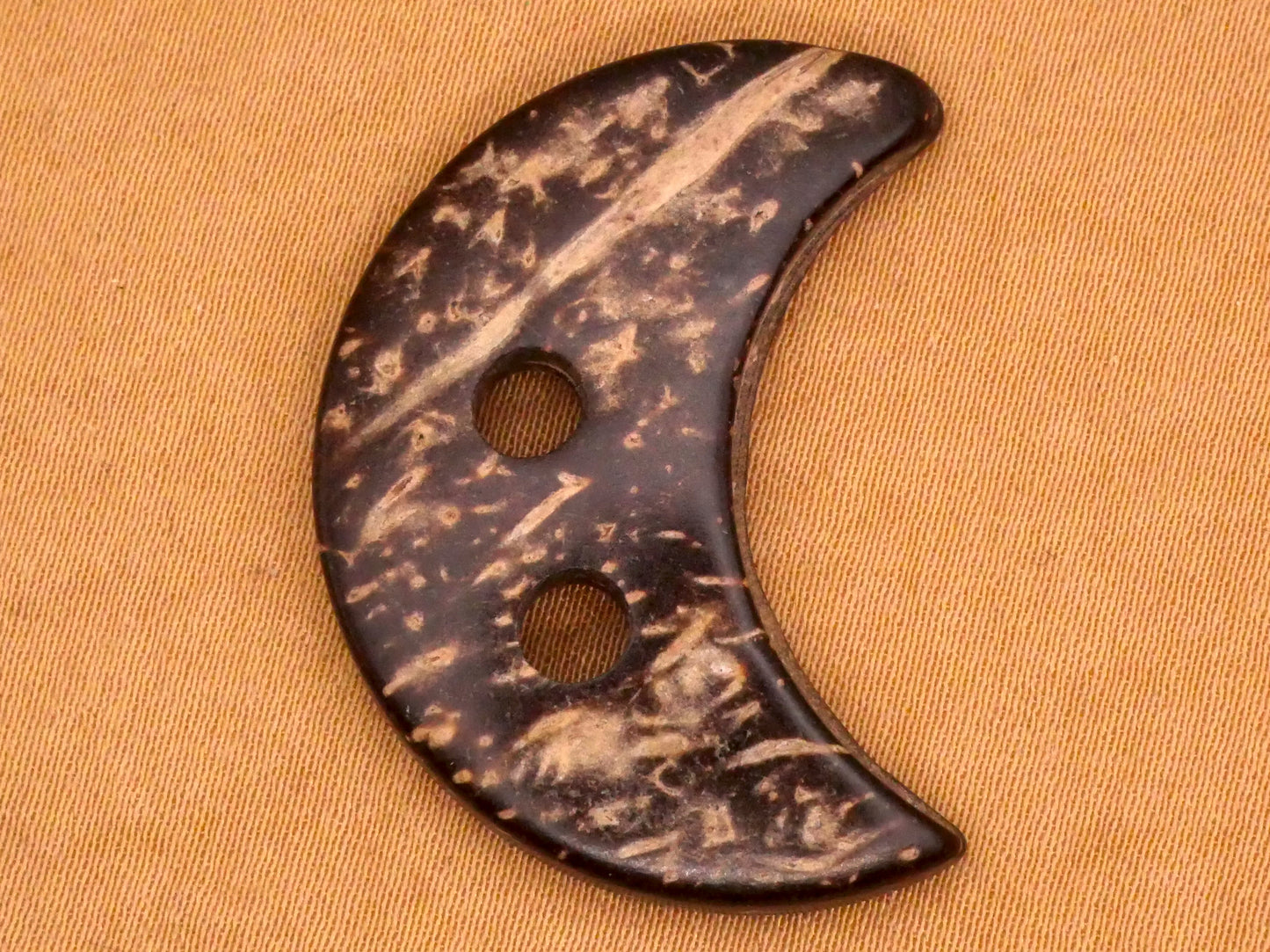 Crescent Moon Coconut Shell Sew-Thru Large Button 25x33mm