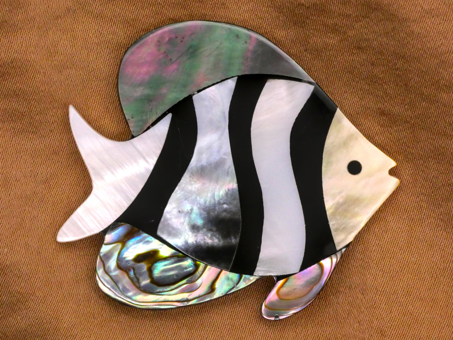 Fish Mosaic Inlay Mother of Pearl Abalone Shell Large Button 38-45mm