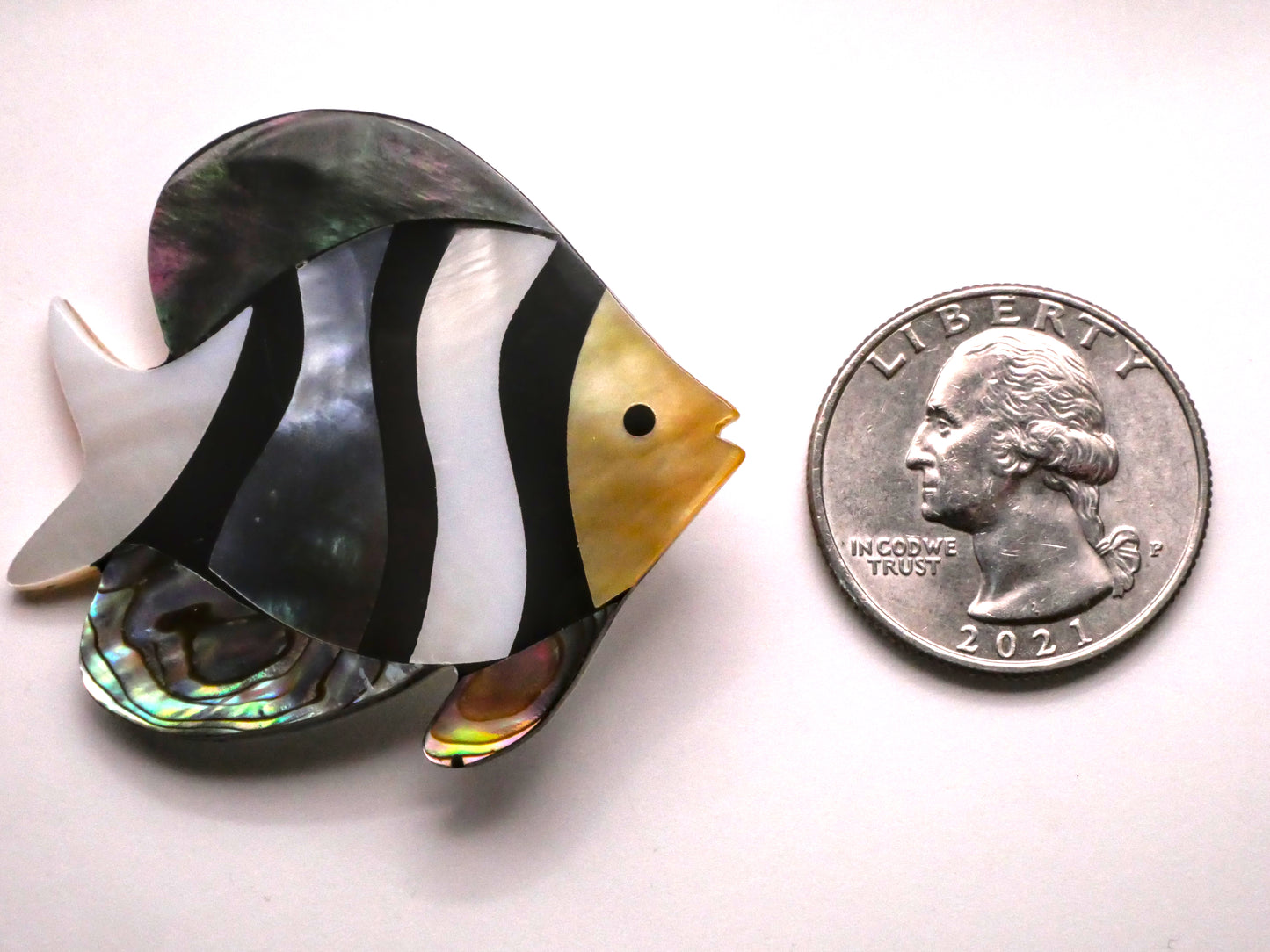 Fish Mosaic Inlay Mother of Pearl Abalone Shell Large Button 38-45mm