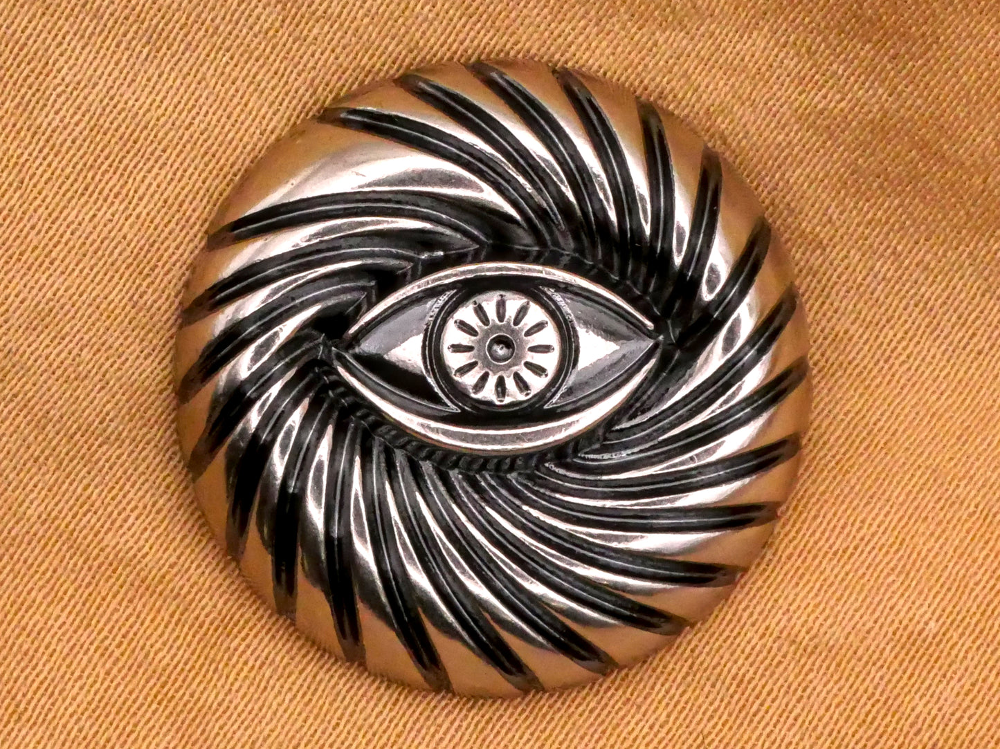 Eye Mesmerize Spell Swirl Metal Button 22mm
