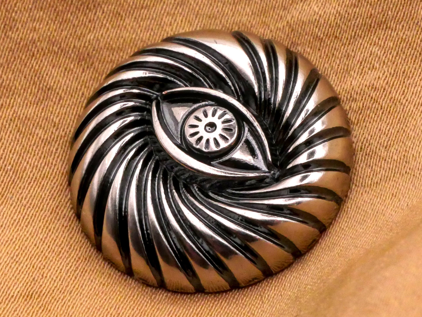 Eye Mesmerize Spell Swirl Metal Button 22mm