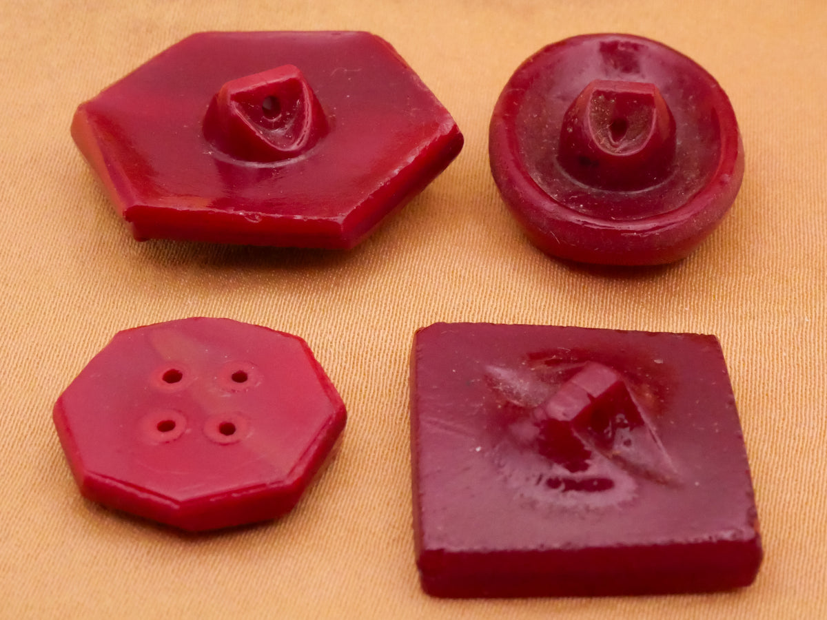 Art Deco Wine Burgundy Vintage Glass Button Various 17-27mm