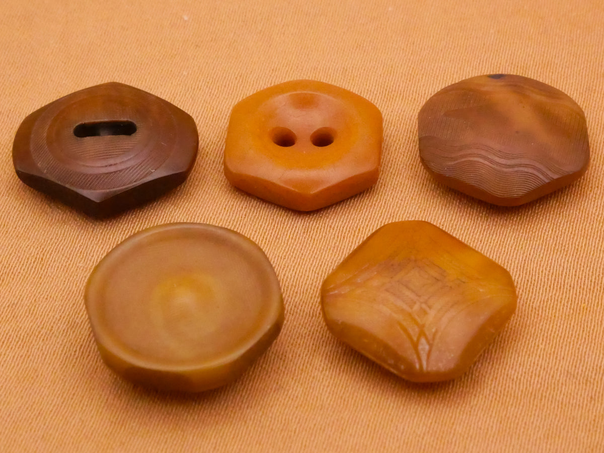 Polygon Vegetable Ivory Tagua Nut Vintage Button Various 13-16mm