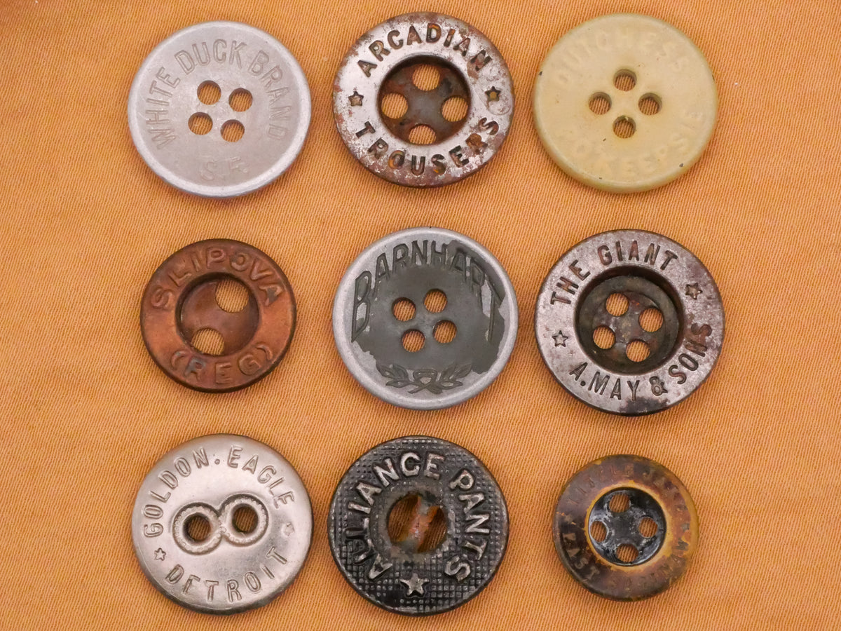 Workwear Clothing Brand Sew-Thru Metal Button Various 13-17mm