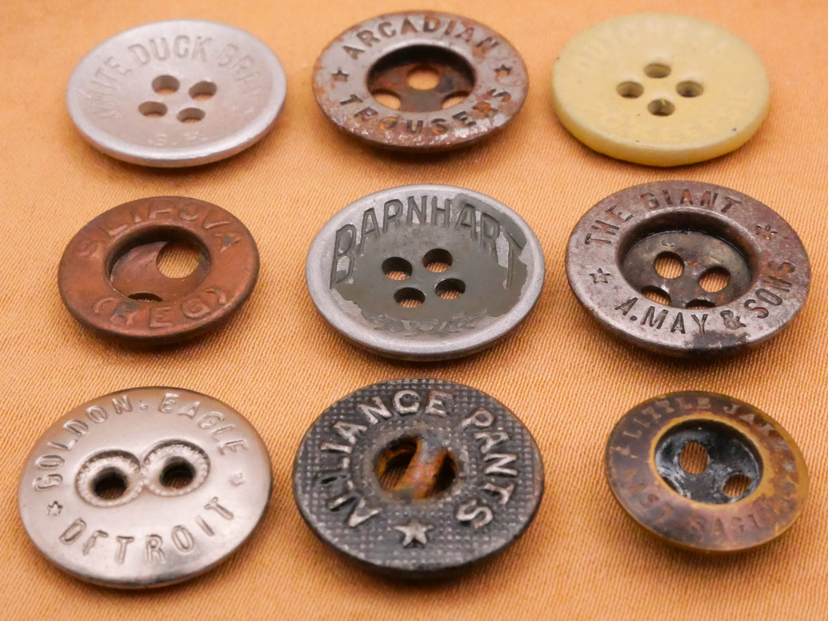 Workwear Clothing Brand Sew-Thru Metal Button Various 13-17mm